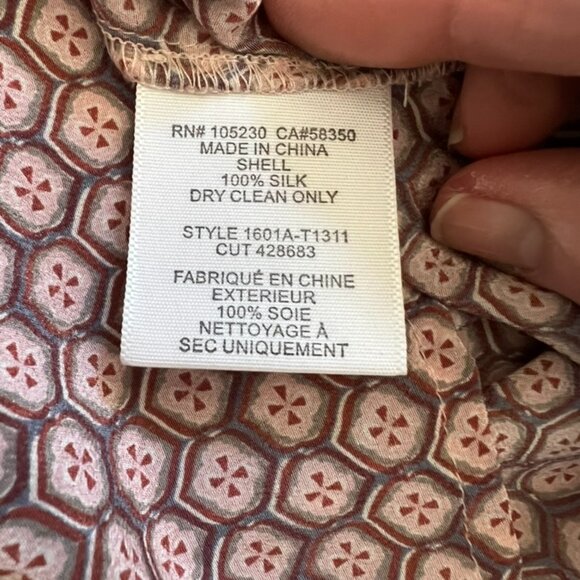 JOIE Silk Printed Blouse Top Size M | Career Chic Work Office Lunch Capsule - Picture 9 of 11